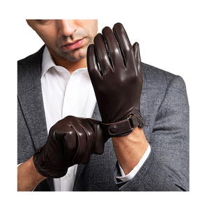 Gants en cuir de mouton de qualité supérieure, coupe-vent, pour l'hiver, pour hommes et femmes, conduite en plein air, mode, chauds, doux, en cuir véritable - Product Image 1