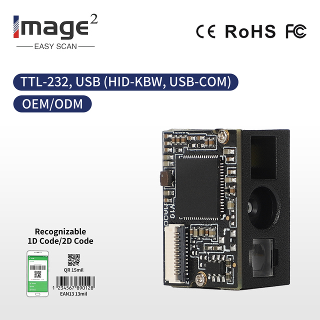MA608 Plug Play USB All in One Barcode Scanner Module 1D/2D Scanning 100 Scans/sec CODE128/EAN13/QR/DataMatrix Support Stock