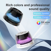 Dropshipping Veilleuse RVB multifonctionnelle Réveil Support pour téléphone portable Haut-parleur BT Mini chargeur sans fil Produits chauds 2024