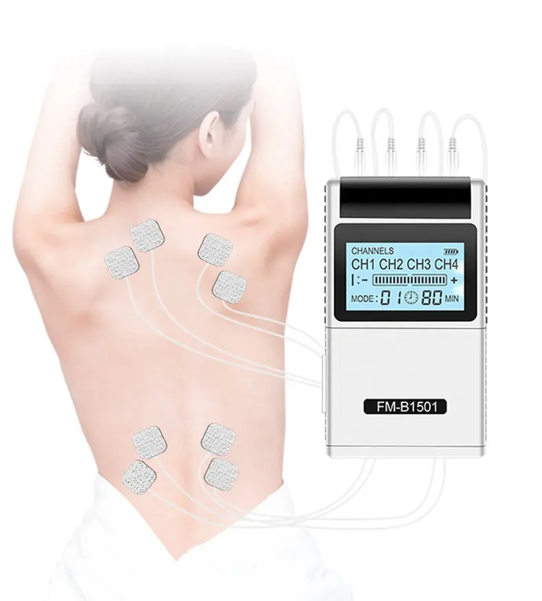 Máquina estimuladora muscular TENS, masajeador de pulso eléctrico recargable para relajación muscular