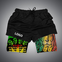 Nouveaux shorts de performance 2 en 1 pour homme Rapper Bob avec boucle pour serviette et poches, shorts de sport pour la course à pied et le jogging