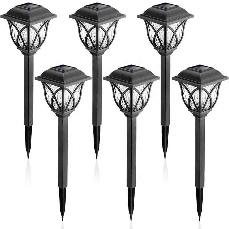 Wason 2/6 Pack LED Waterproof Auto On/Off Solar Powered Crystal Pathway Stake Garden Light For Yard Patio Landscape And Walkway