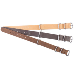Bulk Custom Logo Luxury Striped Replacement Nylon <span class=keywords><strong>Nato</strong></span> Watch Strap Leather strap - Product Image 3