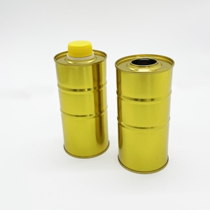Lata Redonda de Hojalata Dorada de 500 ml para Aceite de Motor, con Tapa de Rosca de Plástico, Más Vendida - Product Image 1