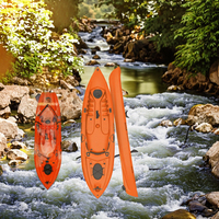 Kayak de pêche de 120 pouces pour 1 ou 2 personnes, bateau de tourisme en HDPE non gonflable