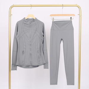 ชุดออกกำลังกายผู้หญิงแขนยาวผ้าสแปนเด็กซ์ เสื้อแจ็คเก็ตเอวยางยืด นุ่มสบาย ระบายอากาศได้ดี แห้งเร็ว สำหรับฟิตเนสและโยคะ - Product Image 5