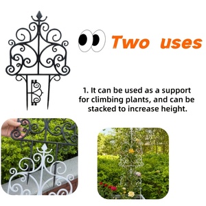 <span class=keywords><strong>Support</strong></span> vertical empilable robuste pour plantes, adapté à l'intérieur et à l'extérieur - <span class=keywords><strong>Jardinière</strong></span> gain de place pour escaliers/balcon avec grille et crochets - Product Image 5