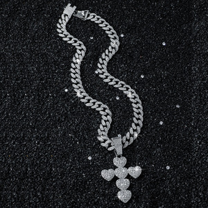 2026 Popular Innovative Design Hiphop Style Love Heart <b>Cross</b> Pendant Necklace Exquisite Simple Men's Necklaces Fashion Jewelry - Product Image 2