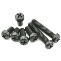 Vis métriques en nylon plastique M1-M3 à tête cylindrique Phillips, filetage grossier/fin, oxyde noir