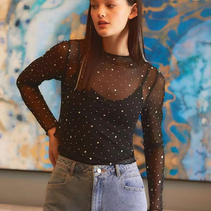 D&amp;M Women's Casual Crop <strong>Top</strong> <strong>Sequin</strong> 100% Polyester Tank <strong>Top</strong> Custom High Quality <strong>Plus</strong> <strong>Size</strong> - Product Image 2