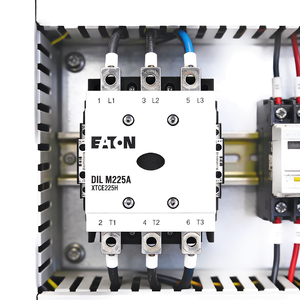 คอนแทคเตอร์ประสิทธิภาพสูง DILM225A/22(RAC240), 3 โพล, 225A, 110KW, 2 N/O, NC, 190 - 240 โวลต์ 50/60 เฮิรตซ์, ใช้งานไฟฟ้ากระแสสลับ - Product Image 1