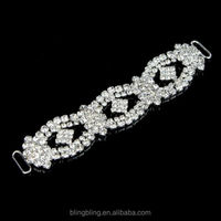 Chaîne de connexion pour bikini en strass plaqué argent, styles à une ou deux rangées, chaîne de garniture en cristal pour combinaison de compétition NPC IFBB