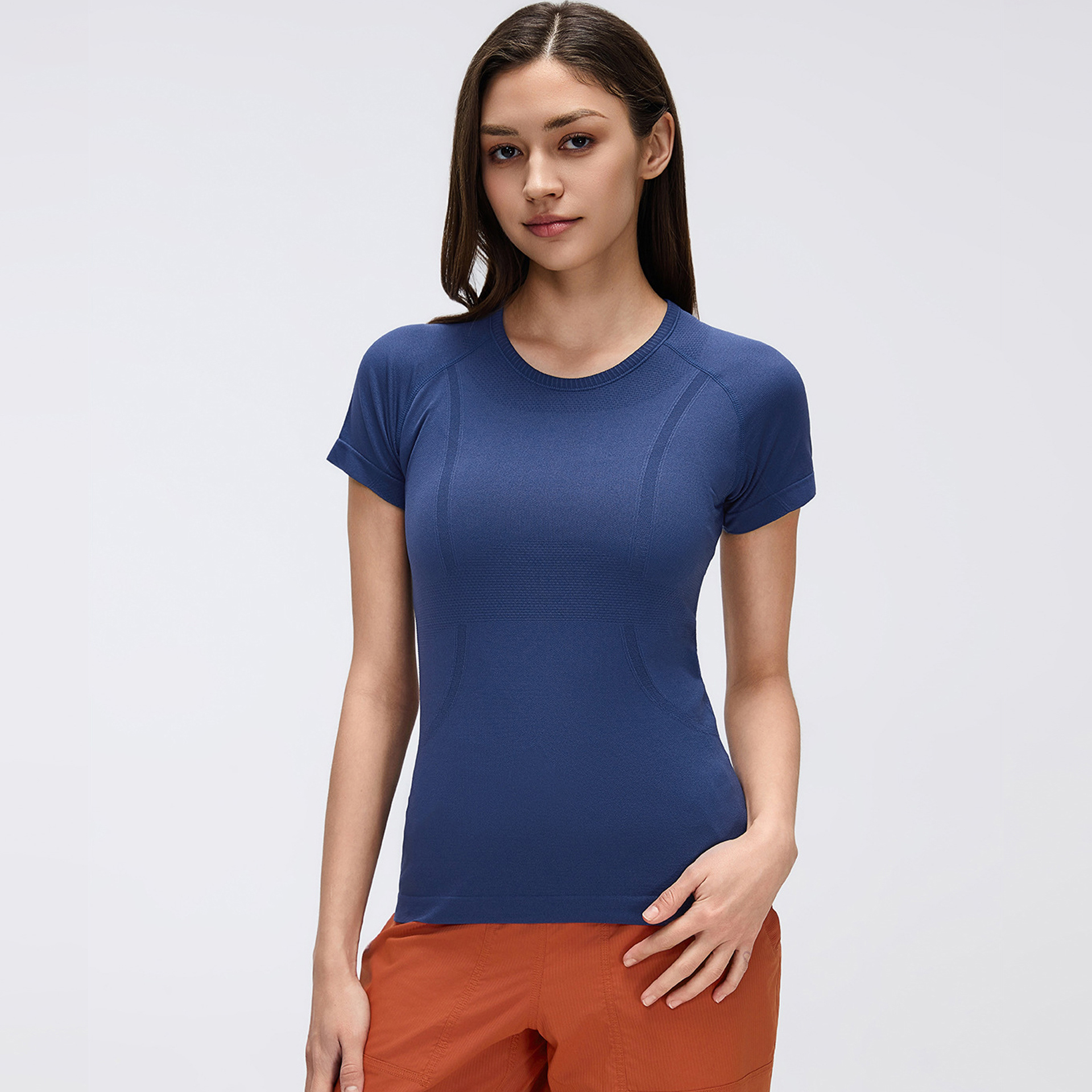 Women's Lightweight Four-Way Stretch Crew Neck Short Sleeve Sports & Yoga Top Skinny Fit Breathable Quick Dry Simple Design