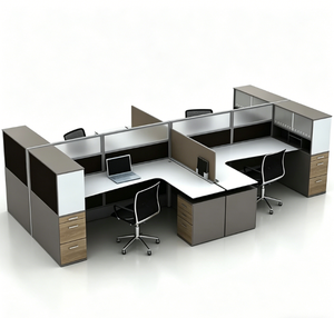 Bureau de direction moderne en bois, poste de <span class=keywords><strong>travail</strong></span> individuel pour bureau et école - Product Image 3