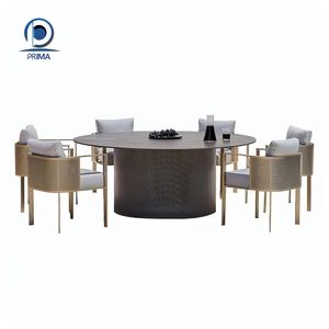 Aluminum Alloy PE <strong>Rattan</strong> <strong>Sofa</strong> Conversation Set with Coffee Table Waterproof Cushions Rooftop Poolside Outdoor Furniture - Product Image 4