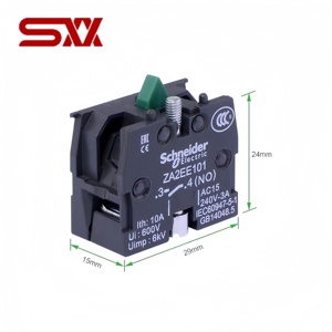 Bloc <span class=keywords><strong>de</strong></span> contact <span class=keywords><strong>auxiliaire</strong></span> Schneider XB2 ZB2BE101C (NO) & ZB2BE102C (NC) |   Accessoire à Encliqueter pour Boutons Poussoirs - Product Image 4