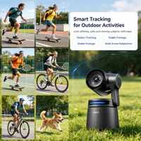 Obsbot Tail Air NDI 4K Caméra de streaming sans fil avec suivi IA, zoom optique 10x, USB PTZ, microphone et contrôle gestuel