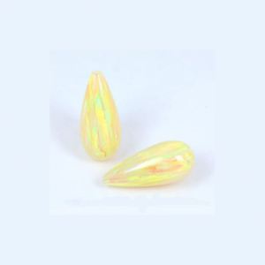 Vente en gros Gemmes 8*12mm Goutte d'eau Pierres précieuses en vrac Blanc neige OP18 Pierres d'opale synthétique - Product Image 5