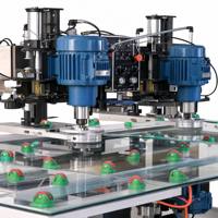 Machine à percer le verre à double tête horizontale automatique pour trous ronds avec refroidissement par eau certifiée CE