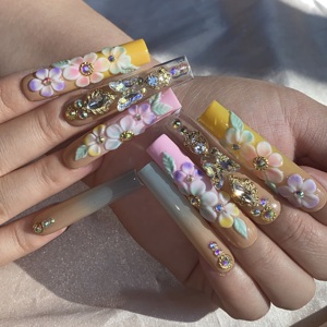 <span class=keywords><strong>Ongles</strong></span> en acrylique français de luxe à couverture complète avec <span class=keywords><strong>colle</strong></span>, <span class=keywords><strong>faux</strong></span> <span class=keywords><strong>ongles</strong></span> réutilisables, cristaux scintillants, pour mariage, fête, usage quotidien, MOQ 1 - Product Image 1