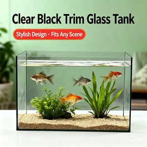 HD Black-Silicone Desktop Mini Aquarium - Office Living Room Fish <b>Tank</b> - Product Image 5