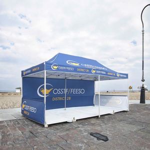Tente de salon professionnelle extérieure double couche avec cadre en aluminium 10x20, logo personnalisé, toile Oxford/toile imperméable en caoutchouc moulé à l'air argenté - Product Image 3