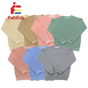 Vente en gros OEM, sweat-shirt ras du cou surdimensionné, taille américaine, adulte, sweat-shirt unisexe, couleur unie d'automne, sweat-shirt en polyester 100