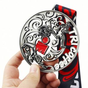 Médaille personnalisée avec ruban, en alliage de zinc, pour marathon, course à pied, natation, volley-ball, lutte, sports, médaille en métal personnalisée - Product Image 6