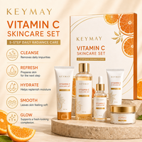 Ensemble de soins de la peau à la vitamine C, 5 pièces : nettoyant, tonique, sérum, lotion, crème hydratante, éclaircissante, illuminatrice, blanchissante, étiquette privée OEM ODM