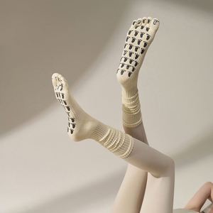 Custom logo Women Silicone Yoga <b>Socks</b> Wholesale Cotton Factory Price Double-layer <b>Grip</b> Pilates - Product Image 5