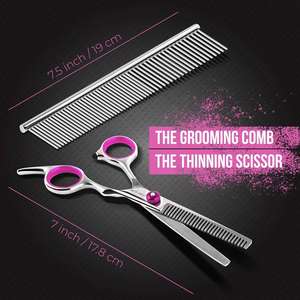 Tesoura para tosa de pets, tesoura de ponta redonda para cachorro, kit de tosa, - Product Image 6