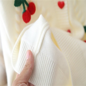 Cárdigan de Punto para <span class=keywords><strong>Niñas</strong></span> Estilo Coreano 2025 - Abrigo de Otoño con Estampado de Cerezas para Bebé - Product Image 3