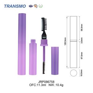 Tubos de Rímel Negros Personalizados de 10 ml con Envase Dorado y Peine, Botella de Envase Cosmético Reciclado - Product Image 2