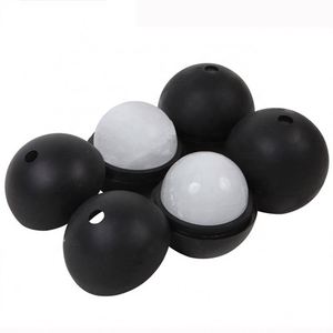 Custom Logo Large Silicone Whiskey Ice Ball Mold Easy Release Round Ice Sphere Maker for Promotional <b>Activities</b> - Product Image 5