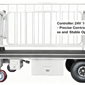 รถเข็นขนส่งสินค้าระบบไฟฟ้าแบบ65Ah 2X12V เครื่องควบคุม160A 24V เครื่องมือขนส่งแพลตฟอร์มไฟฟ้าสี่ล้ออุตสาหกรรม - Product Image 3