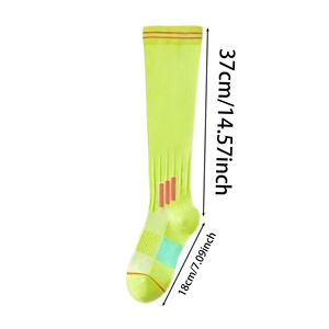 Sports <b>Compression</b> Calf <b>Socks</b> For Women <b>Running</b> Yoga Fitness Purple Color Blocking Elastic Slimming Long <b>Socks</b> - Product Image 2