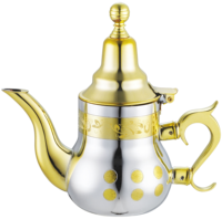 Ensemble de thé arabe de luxe 11 pièces, service à thé et à café en métal de qualité supérieure, ensemble de thé islamique traditionnel avec plateau pour cadeau de Ramadan