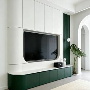 Customized Modern 75 Inch <b>TV</b> Cabinet Solid Wood Home Entertainment Center Stylish Living Room Integrated <b>TV</b> Storage Unit - Product Image 1