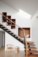CBMMart chambre salon escalier couloir applique murale escalier droit garde-corps en verre bois acier conception libre dessin 3D