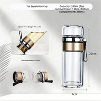 Tasse à thé en verre borosilicate à double paroi moderne, grande capacité, tasse de voyage pour le bureau et la maison