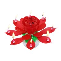 Lotus Flower Musical Fireworks Birthday Candle for Parties