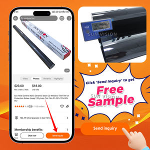 2 plis PET Film de contrôle <span class=keywords><strong>solaire</strong></span> pour fenêtre polarisée teintée pour pare-brise de voiture Isolation thermique <span class=keywords><strong>Protection</strong></span> anti-rayures - Product Image 2