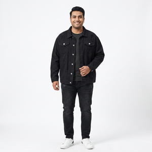 Veste en Jean sur Mesure pour Hommes avec Doublure en Sherpa Style de Rue Printemps Automne Veste en Denim Cool 100% Coton Fournisseur Direct - Product Image 1