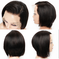 Extensions et perruques en cheveux humains brésiliens coupe pixie, perruques courtes frontales Sassoon pour femmes