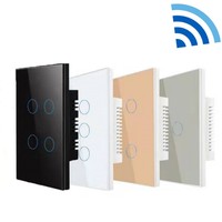 Fabrieks prijs 1/2/3/4-voudige slimme Tuya Zigbee of Wifi gehard glas 10A lichtschakelaar voor thuis systeem nieuw design wandschakelaar draadloos