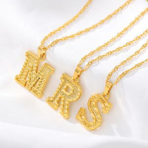 Collier chaîne <span class=keywords><strong>en</strong></span> acier inoxydable plaqué or 18 carats Artilady, <span class=keywords><strong>alphabet</strong></span> anglais initial, 26 lettres A-Z, bijoux pour femmes - Product Image 3