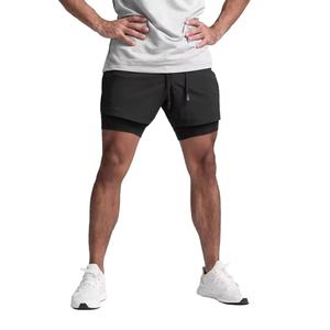 Shorts de course pour hommes, design athlétique tendance, maille légère, pour la salle de sport, entraînement, fitness - Product Image 4