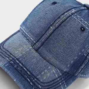 2024 New Irregular <b>Stitching</b> Denim Cap Washed Retro Solid Color Soft Cap Jean Denim Baseball Cap - Product Image 4