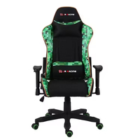Chaise de jeu ergonomique moderne en gros pour enfants, en cuir PU noir et vert, chaise d'ordinateur Silla Gamer avec cadre métallique rafraîchissant à 3 positions