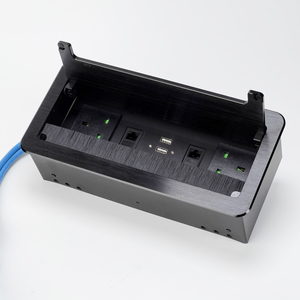 Prise de courant encastrée rabattable, indice de protection IP44, 10A, prise de courant de bureau multi-prises, 2 prises, port USB, dissimulée, finition brossée - Product Image 6